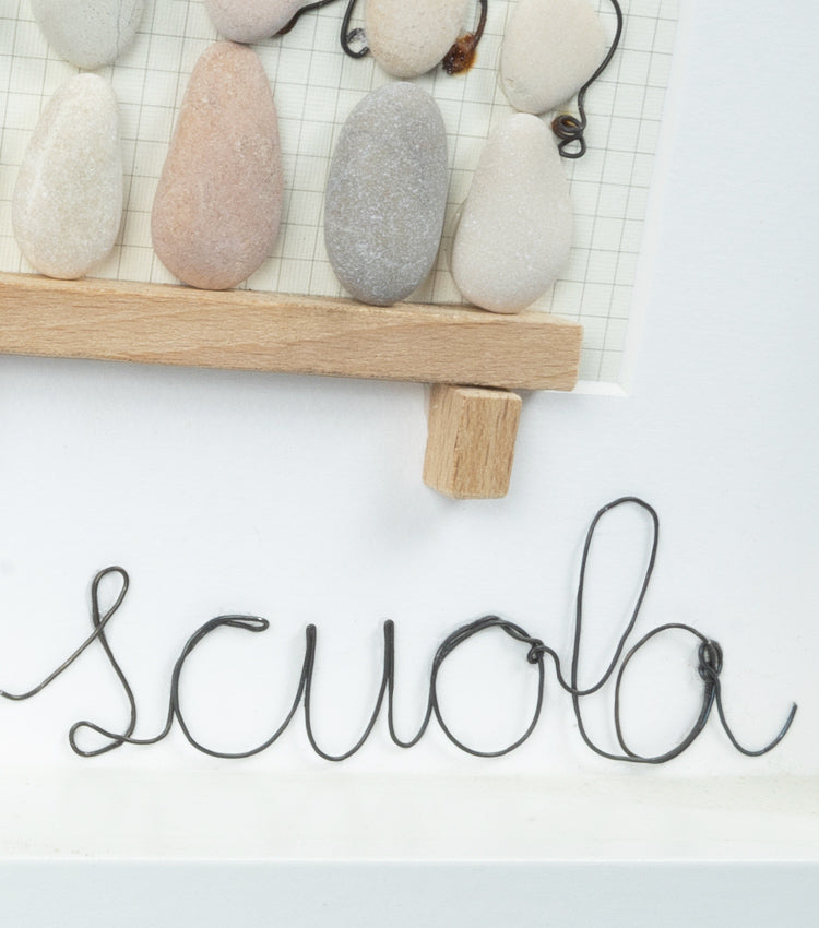 Quadretto "W la Scuola" in legno