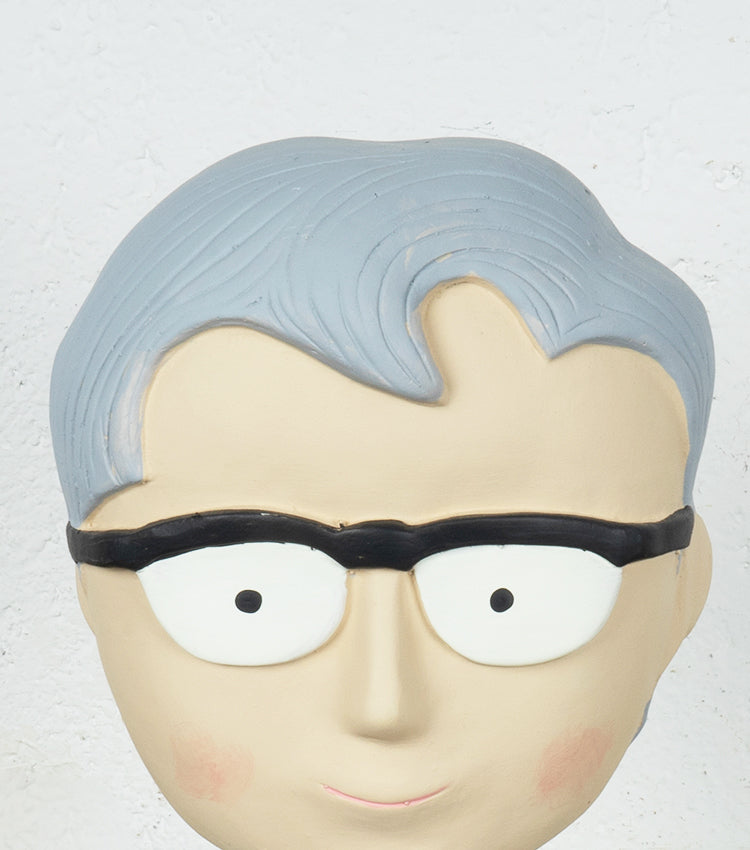 Busto con volto di un uomo in resina