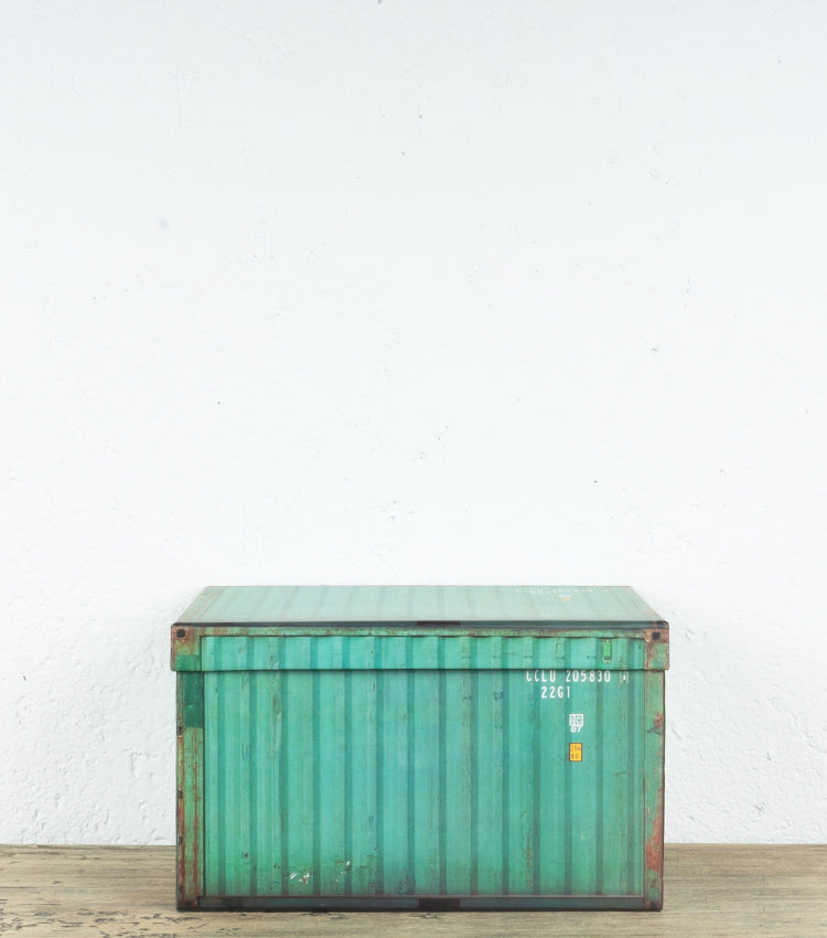 Scatola "container" verde piccola in cartone