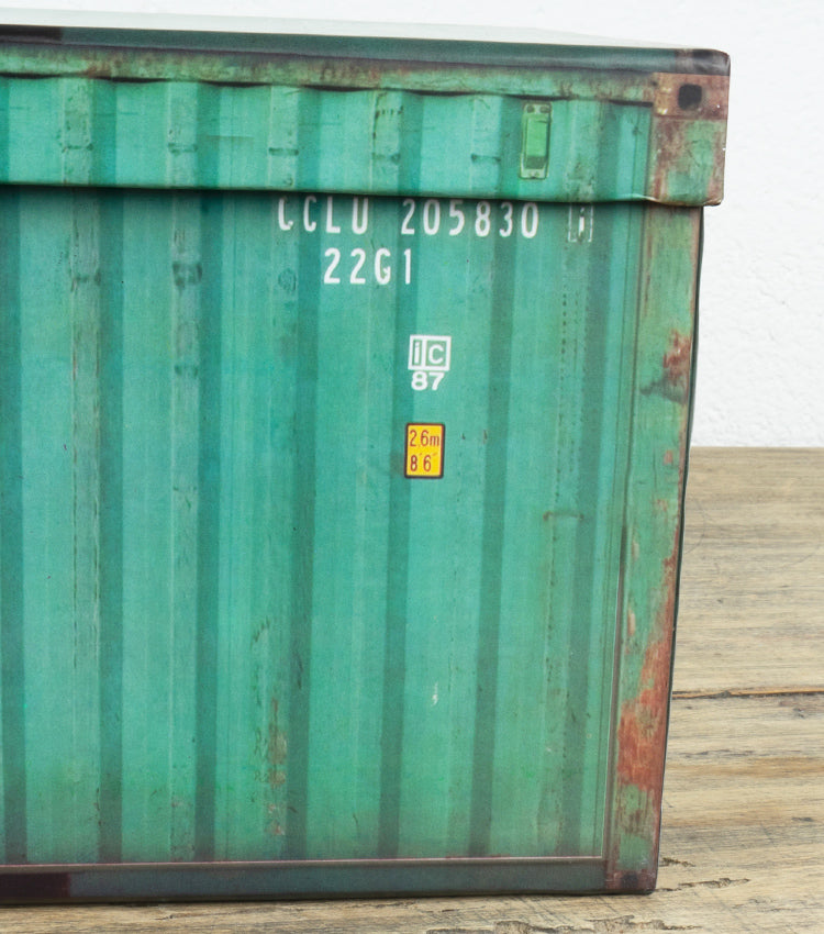 Scatola "container" verde piccola in cartone