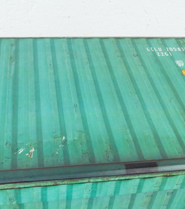 Scatola "container" verde piccola in cartone