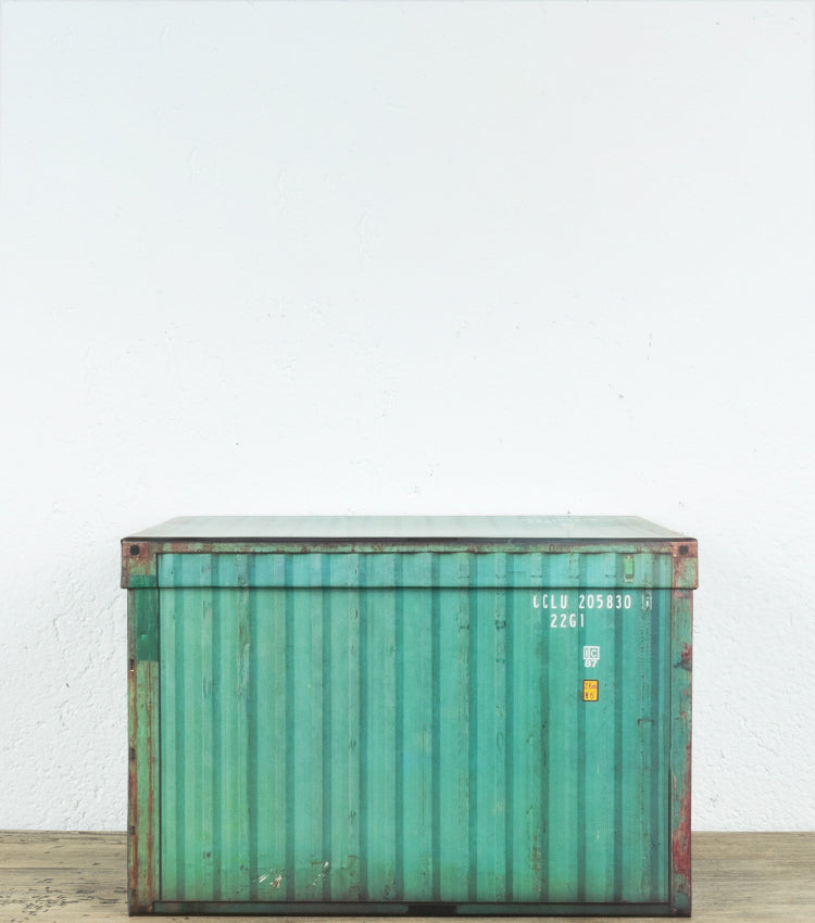 Scatola "container" verde grande in cartone