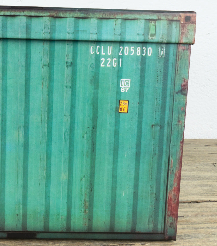 Scatola "container" verde grande in cartone