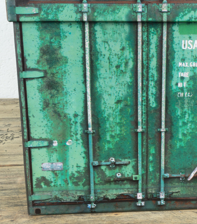 Scatola "container" verde grande in cartone