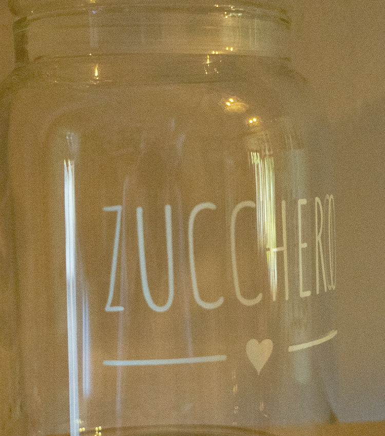 Barattolo porta-zucchero in vetro