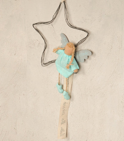 Stellina "sussurra i tuoi desideri alle stelle" con uno "Angelo Custode"