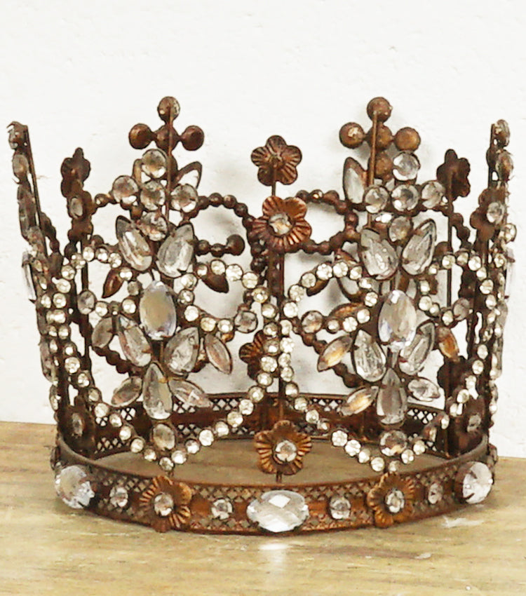 "Corona Reale" in metallo con Perline e Decorazioni