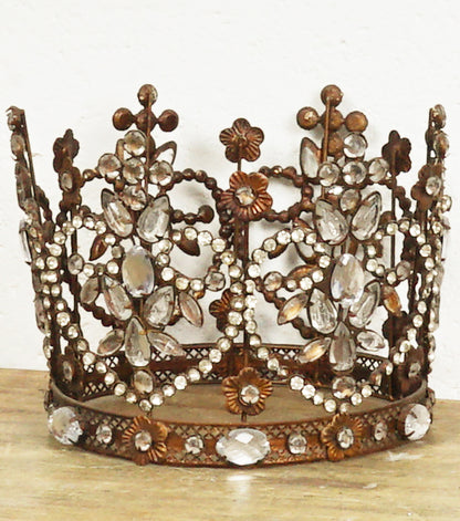 "Corona Reale" in metallo con Perline e Decorazioni