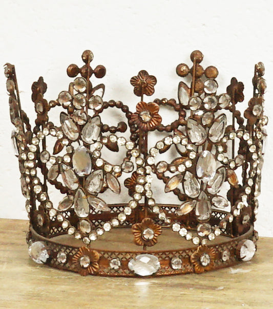 "Corona Reale" in metallo con Perline e Decorazioni