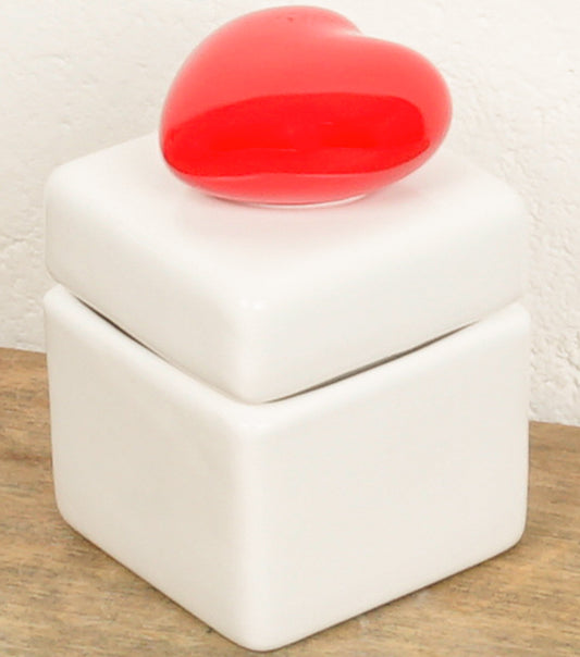 Scatolina con un Cuore Rosso in ceramica