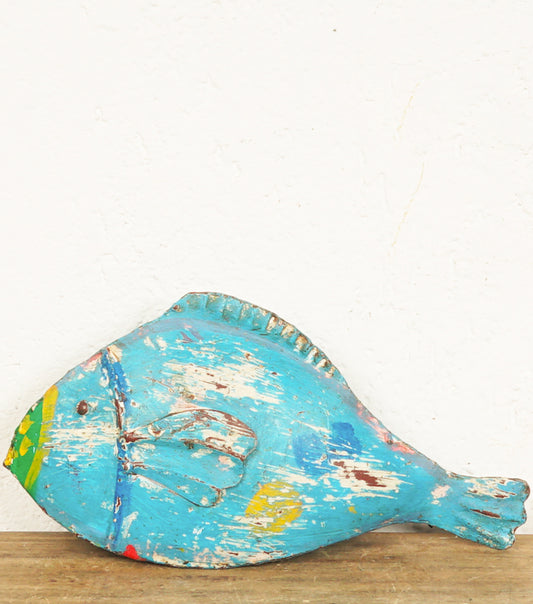 Pesce Vintage colore blu in latta