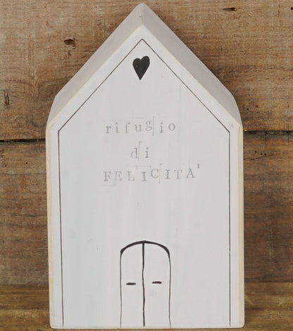 Casetta in legno "rifugio di FELICITA'" con Disegni