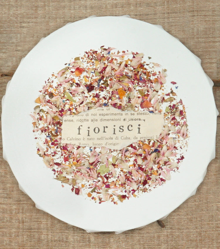 Quadretto in tela "fiorisci" con fiori essiccati
