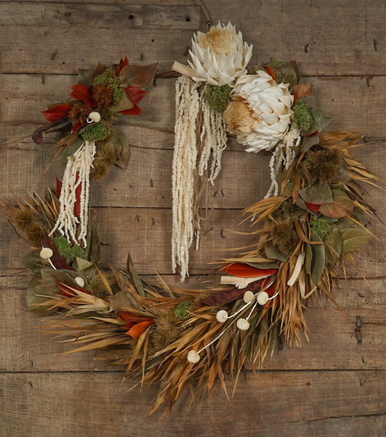 Ghirlanda Autunnale di fiori e piante essiccati