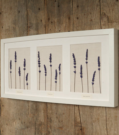 Cornice in legno "Rinascere - Fiorire - Resistere" con Lavanda essiccata
