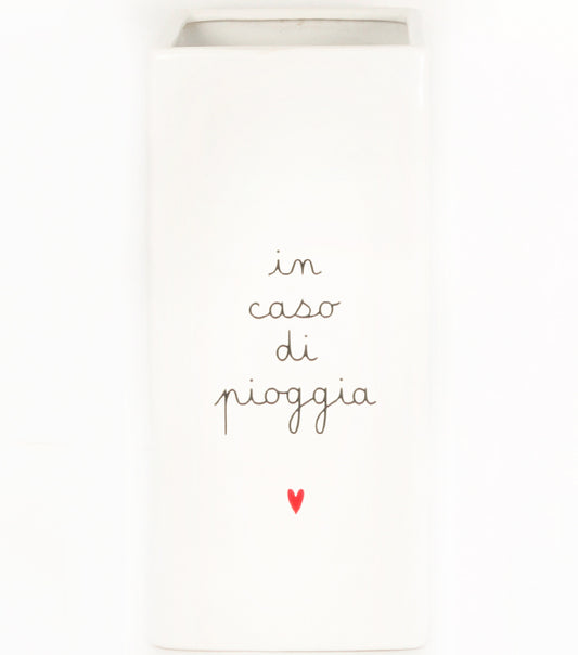 Porta-Ombrelli "in caso di pioggia" in ceramica