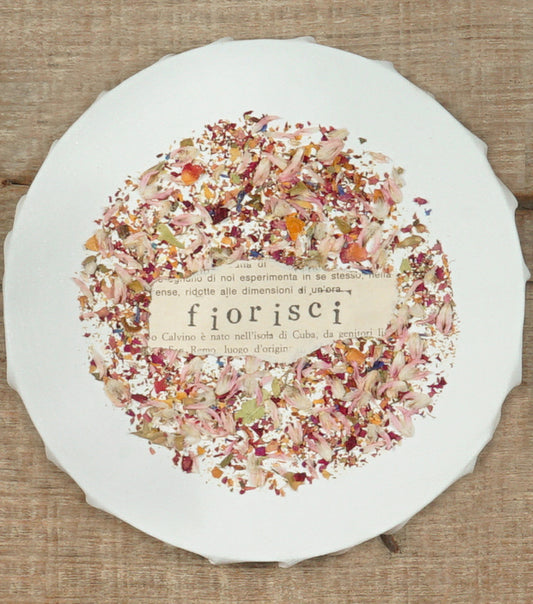 Quadretto in tela "fiorisci" con fiori essiccati