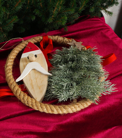 Ghirlanda Natalizia in metallo con Babbo Natale ed Abete