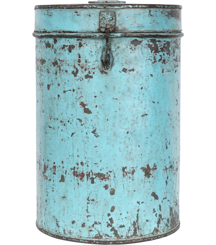 Barile Vintage in metallo dipinto