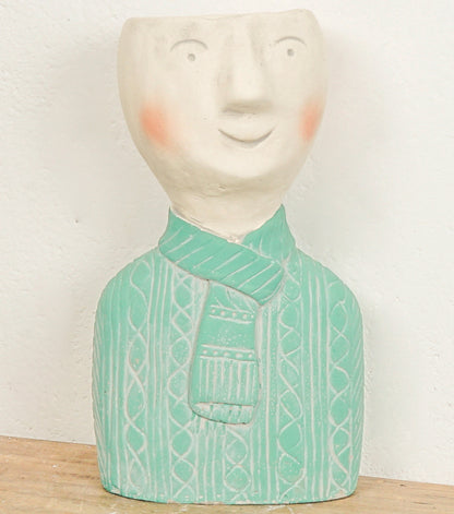 Vaso a forma di busto in cemento grande