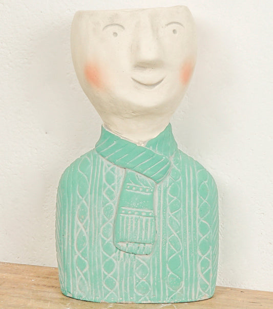 Vaso a forma di busto in cemento grande