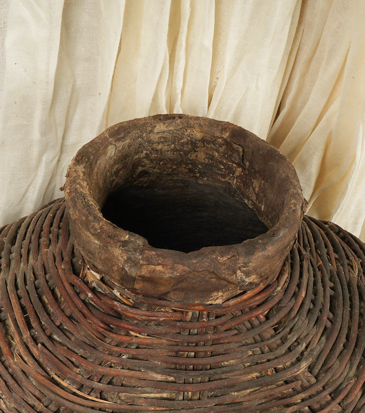 Damigiana Vintage in vimini grande