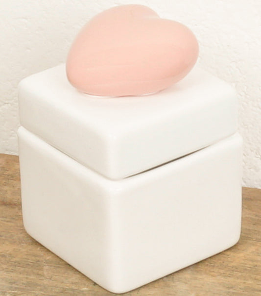 Scatolina con un Cuore Rosa in ceramica