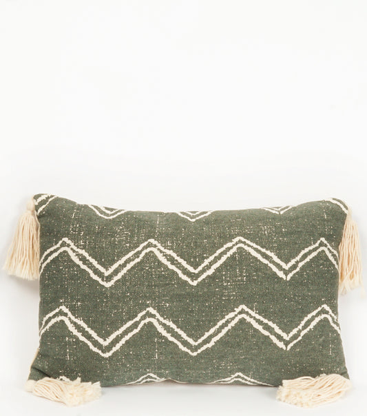 Cuscino con Nappe e Decorazioni in cotone