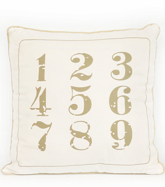 Cuscino con Numeri bianco in cotone
