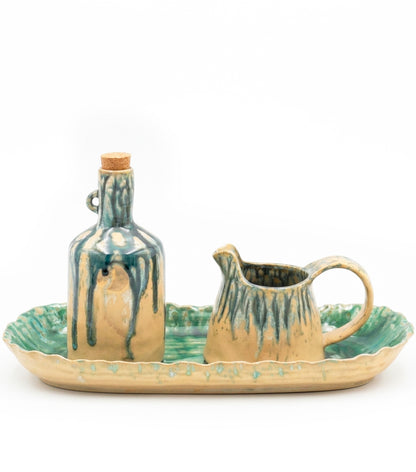 Set Vintage con Oliera, Brocca e Vassoio