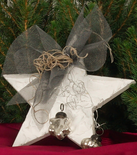 Stellina Natalizia in legno con Sfere