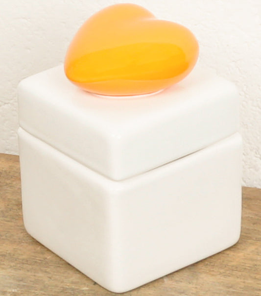 Scatolina con un Cuore "Giallo Ocra" in ceramica
