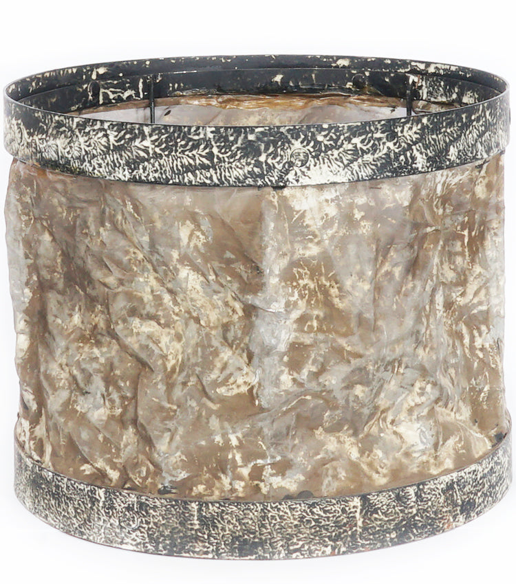 Porta-Candele Vintage grande in rete metallica e metallo