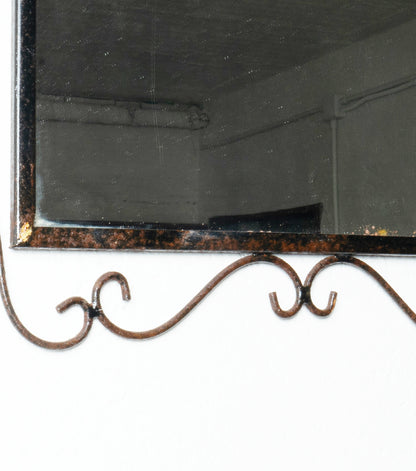 Specchio in vetro e metallo con Decorazioni