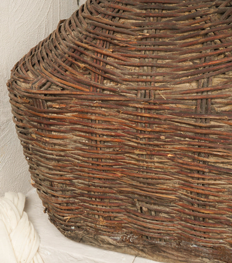 Damigiana Vintage in vimini grande