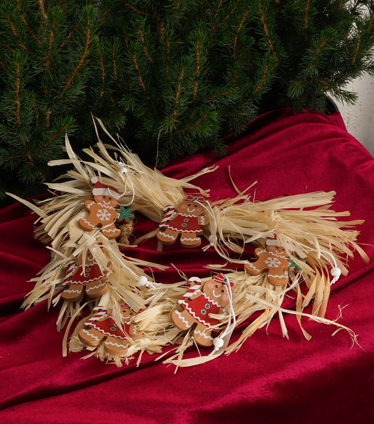 Cuore Natalizio in raffia con i Pan di Zenzero