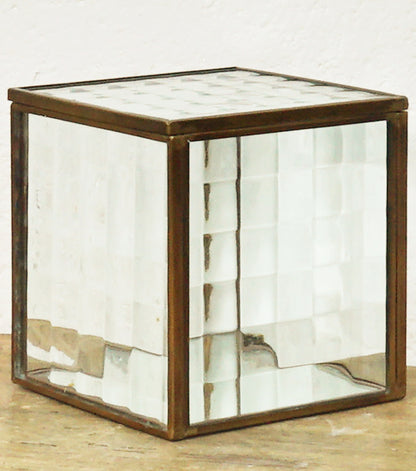 "Scatolina Porta-Gioie" in vetro martellato e ottone