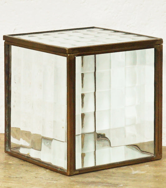 "Scatolina Porta-Gioie" in vetro martellato e ottone