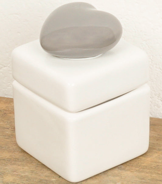 Scatolina con un Cuore Grigio in ceramica