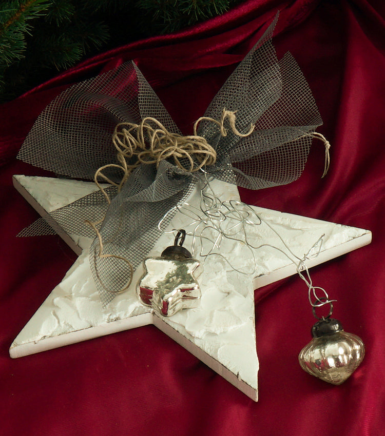 Stellina Natalizia in legno con Sfere