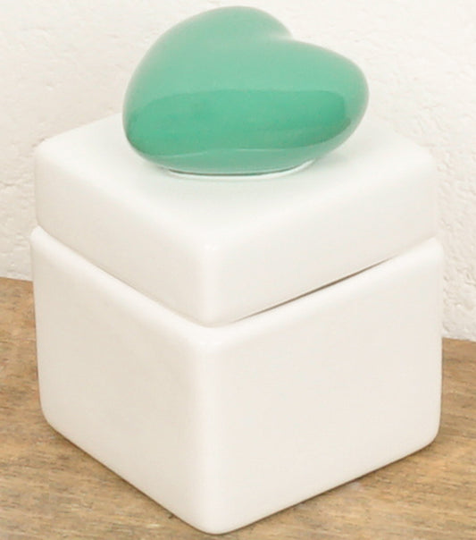 Scatolina con un Cuore di "Color Petrolio" in ceramica