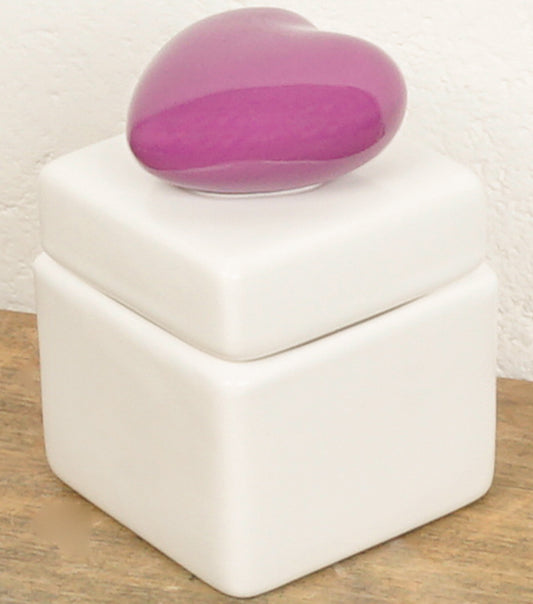 Scatolina con un Cuore Viola in ceramica