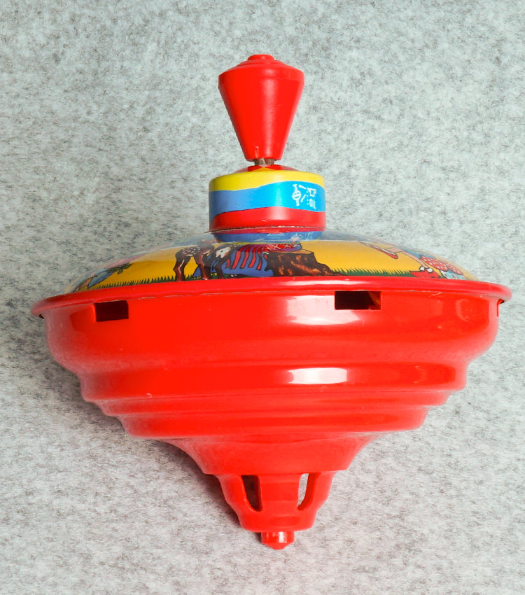 "Trottola Vintage a Carica con Biancaneve e i Sette Nani" in plastica e metallo