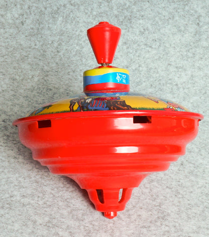 "Trottola Vintage a Carica con Biancaneve e i Sette Nani" in plastica e metallo