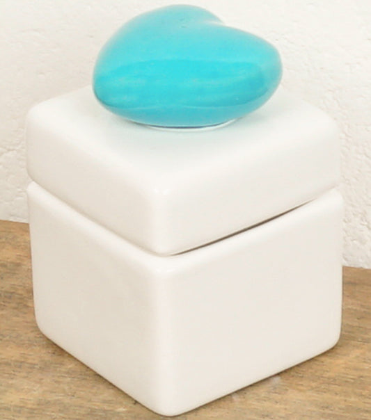 Scatolina con un Cuore Azzurro in ceramica