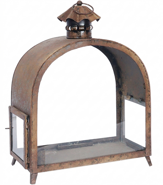 Lanterna Porta-Candele Vintage in metallo e vetro