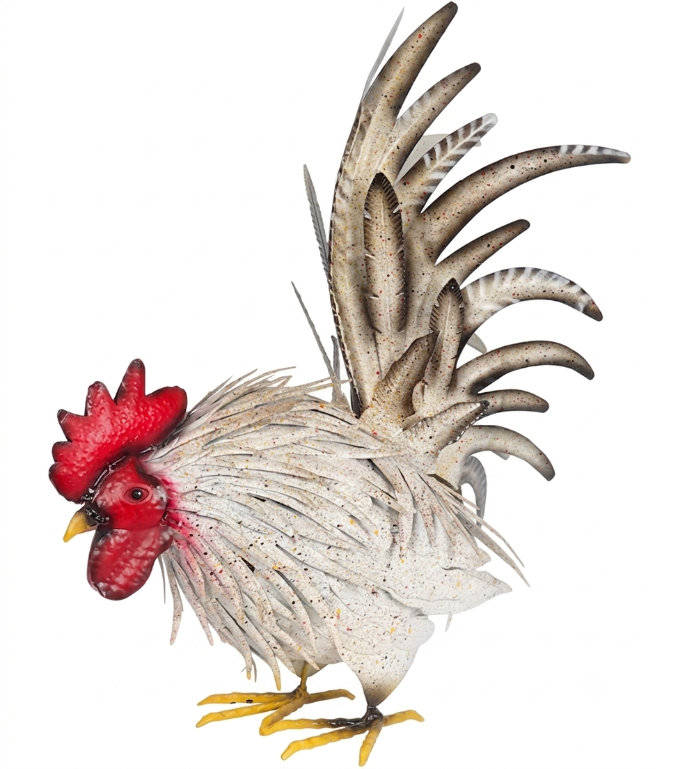 "Gallo che Becca" in metallo