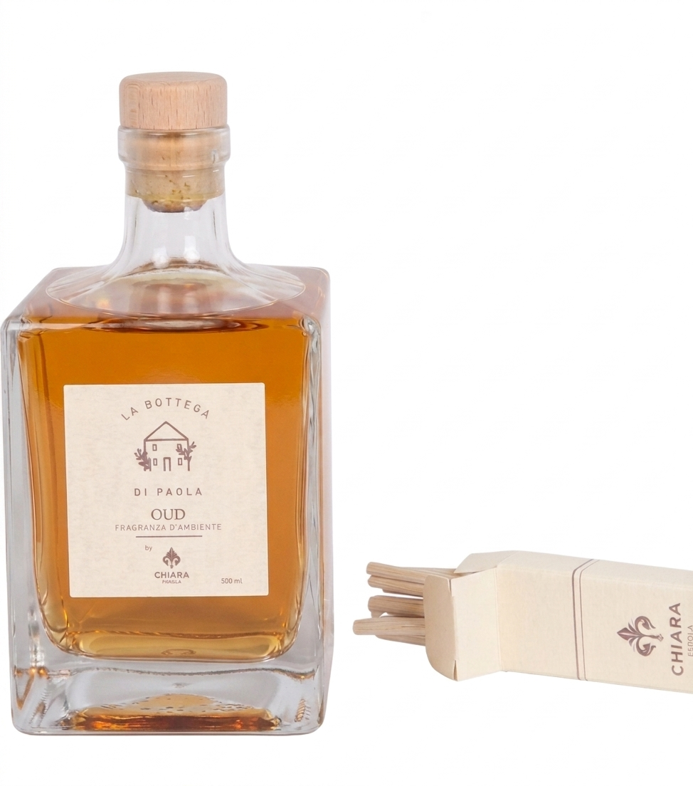 Fragranza d'Ambiente con Bastoncini in legno alla profumazione "Oud" da 500 ml
