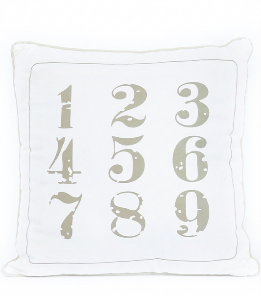 Cuscino con Numeri bianco in cotone