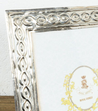 Cornice porta-foto in argento, vetro e legno grande